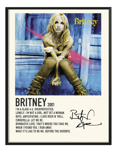 Cuadro Britney Spears Album Music Tracklist Exitos Britney