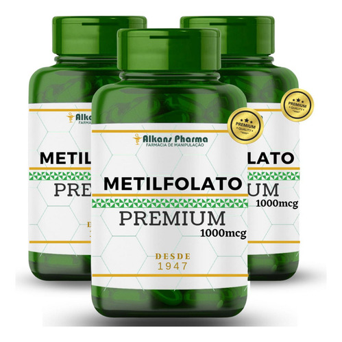 5-metiltetrahidrofolato (5-mthf) 1000 Mcg 180 Cápsulas