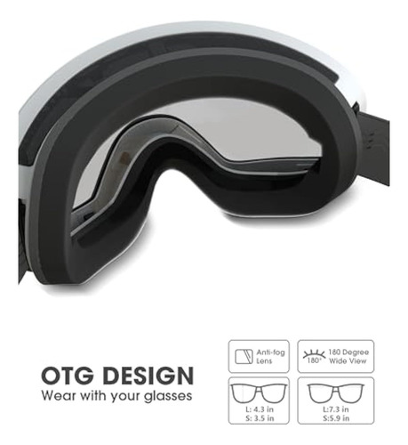 Gafas De Esquí Acure, Otg, Sobre Gafas Para Nieve