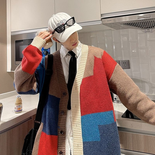 Imagen 3 de 6 de Suéter Con Cuello En V Para Hombre Chaqueta De Punto Casual
