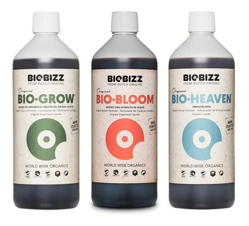 Biobizz Combo Fertilizantes Bio Grow Bio Bloom Heaven 1lt