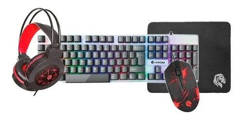 Combo Gamer Teclado Mouse Headset Mousepad Hayom Tc3220 4in1