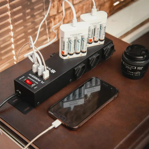 Imagem 2 de 4 de Filtro De Linha Régua Extensão Com 6 Tomadas E Usb Fl Power