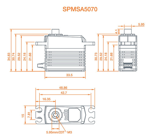 Mini Servo Spektrum A5070 Digital Hv Alto Torque Y Velocidad