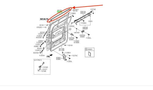 Goma Puerta Lateral.der Sup Para Hyundai H1 2015 2019