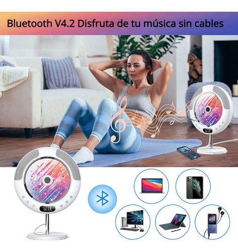 Leitor De Cd Bluetooth, Alto-falantes Hifi Duplos, Rádio Fm