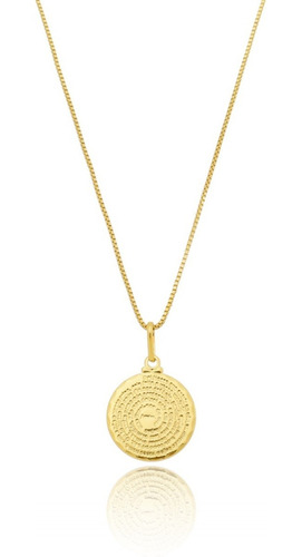 Imagem 1 de 4 de Colar Corrente Veneziana Feminina Banhada Ouro Pai Nosso