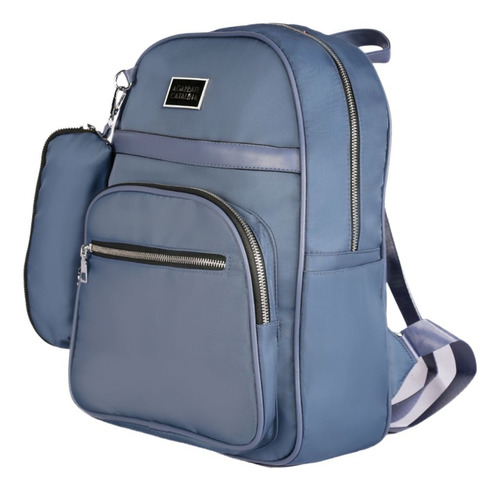Mochila Agarrate Catalina Con Cartuchera Lille Color Azul Diseño De La Tela Lisa