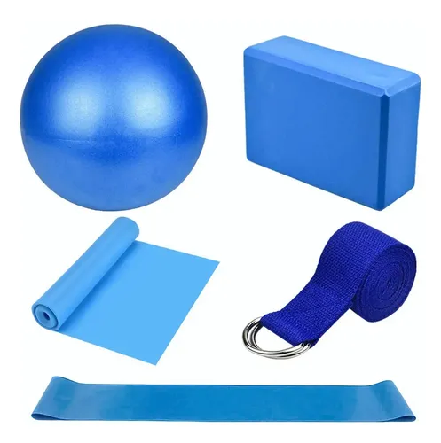 5 Set Bloque Para Yoga Pelota De Pilates Bandas Resistencia
