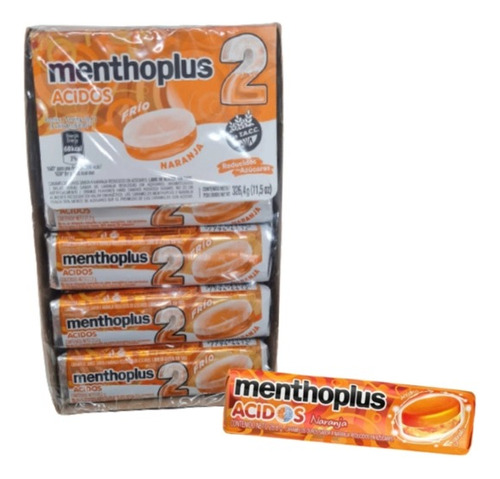 Caramelos Menthoplus 2 Frio Sabor Naranja Oferta Pack X 12u