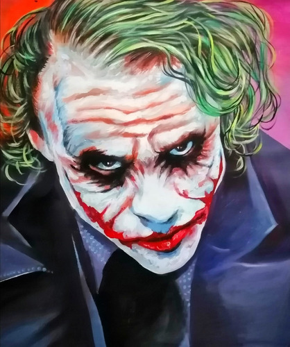 Cuadro Moderno Joker Guason Batman Oleo Arte Pintado A Mano
