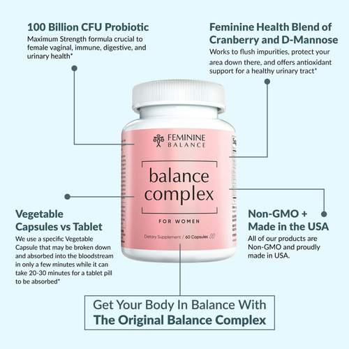 Balance Complex Vaginal Health Dietary Supplement, 60 Capsul