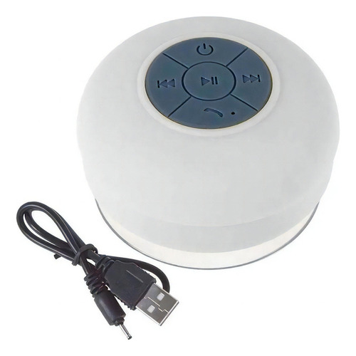 Mini Caixa De Som À Prova D'água Bluetooth Usb Branca