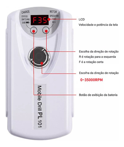 Pulidor De Uñas Emery Professional 35000 Rpm
