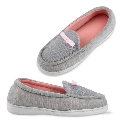 Pantufla Tipo Zapato Dama Color Gris Antiderrapante MercadoLibre