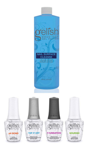 Gelish Fantastic Four Gel Polish Essentials Kit Limpiador De