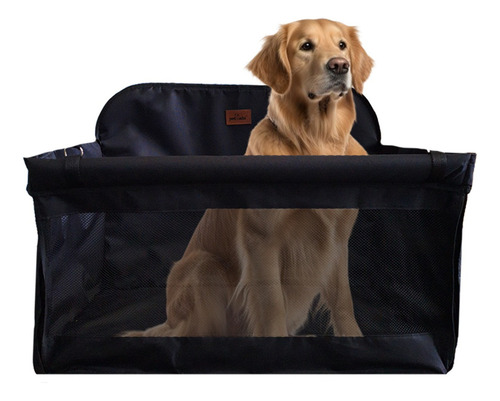 Cadeira Assento Grande Carro Para Pets Golden Border Collie Cor Preto