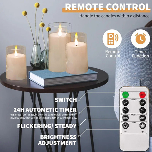 Temporizador Remoto Sin Llama Con Luz Electrónica Led Para V