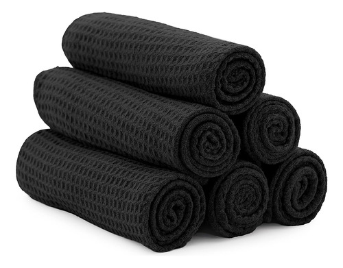 Toallas Microfibra Gimnasio 40.6x68.6cm Pack X 6 Panal Negro