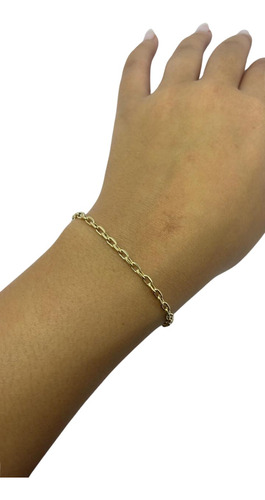 Pulseira Elo Cadeado 3mm Largura Ouro 18k 16cm 2.00 Gramas !