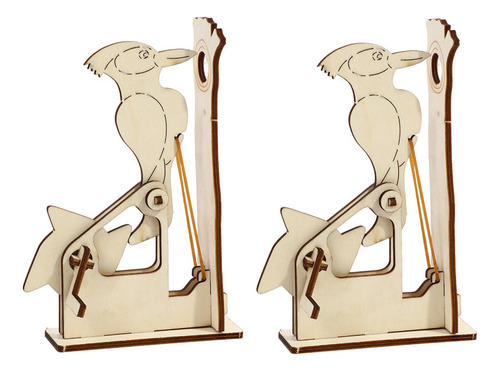 Puzles Tridimensionales De Madera Bird Toy Woodpecker, 2 Jue