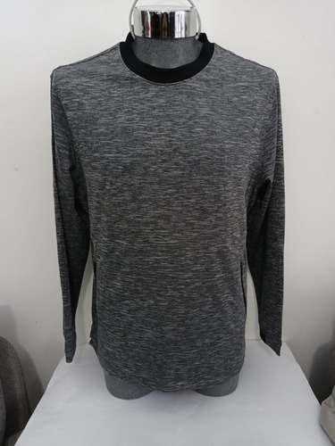 Sudadera Gris Jaspeada American Eagle Hombre Talla Grande