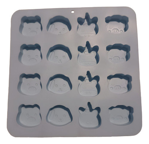Molde De Silicón Flexible De Osito Perrito Unicornio Cerdito Celeste