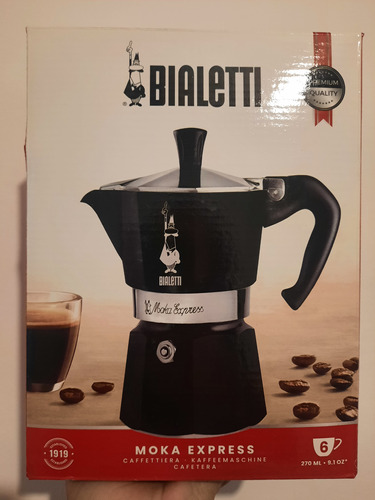 Cafetera Bialetti Moka Express 6 Tazas Negra