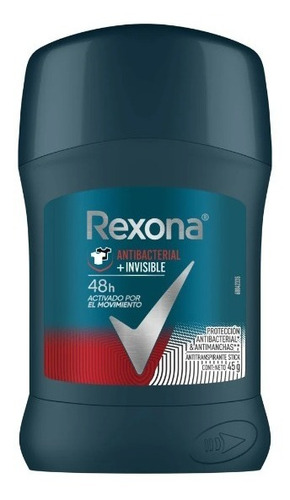 Imagen 1 de 1 de Desodorante Rexona Antibacterial + Invisible 48h 45g.