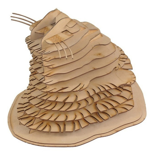 Imagen 3 de 10 de Cabeza Leon V2 Mdf Cabeza De Animal Trofeo Rompecabezas 3d
