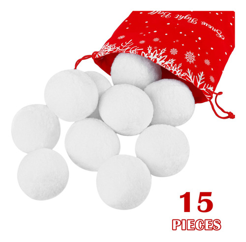 Juego De 15 Bolas De Nieve Falsas De 6.6 Cm Para Interiores