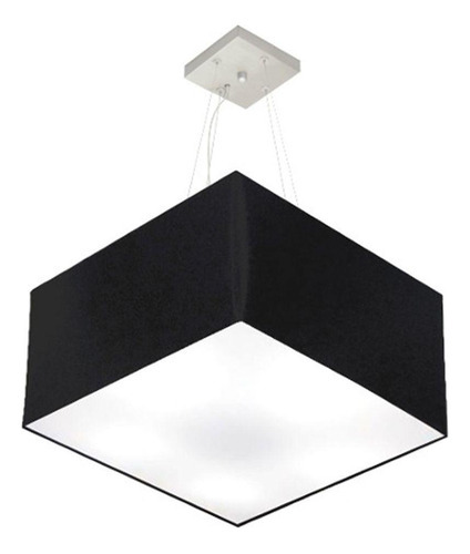 Pendente Quadrado Preto Mj-4075 Para Mesa De Jantar E Estar