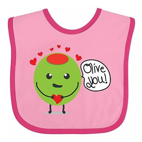 Baberos Para Bebé Inktastic Olive You Baby Bib Pink And Fuch