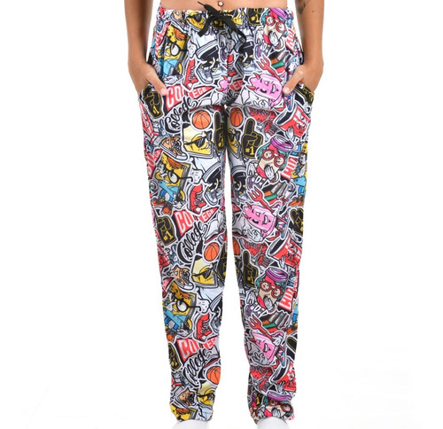Imagen 4 de 5 de Pijama Largo Grafiti Remera Negra - Store Mykonos