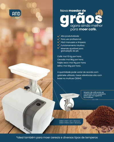 Maquina Moedor De Cafe Eletrico Malte 40kg/h Monovolt 127v