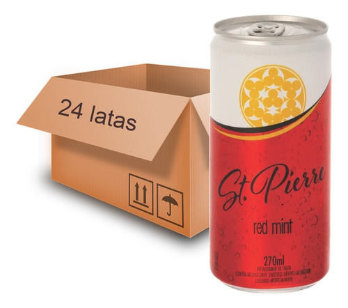 Imagem 1 de 3 de 24x Agua Tônica St Pierre Red Mint Lata 270ml