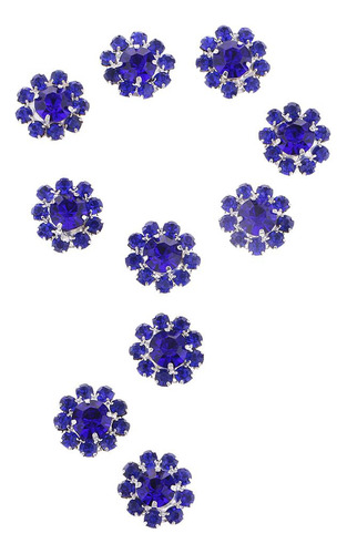 10 Piezas Flores Flatback Botones De Espalda Plana Azul