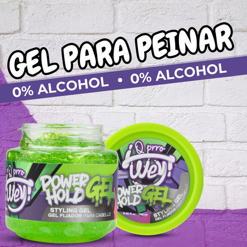 Gel Fijador Para Peinar Cabello Sin Alcohol 250ml, Qprro Wey
