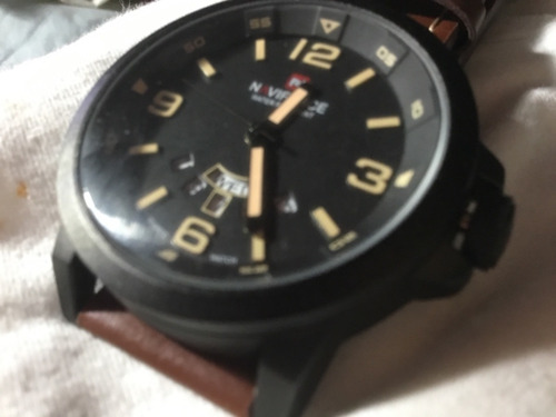 Relógio Naviforce, Preto, Calendário Tríplice, Grande.