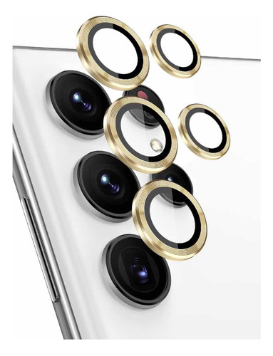 Combo Protector Lentes De Cámara Samsung S23 Ultra Dorado