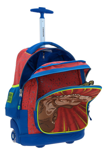 Mochila 3d Grande Chenson Baston Y Ruedas Dinosaurio Rex Dicor Co66063-r