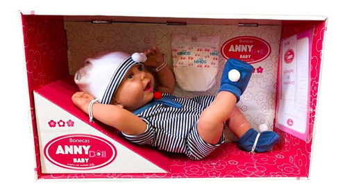 Boneca Bebê Reborn Anny Doll Marinheiro Menino 2440 Cotiplás