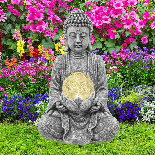 Nacome Estatua Buda Meditante Luz Solar Budade Jardin Zen