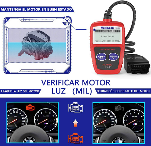 Imagen 3 de 9 de Escáner Obd2 Automotriz Universal Eobd Ms309