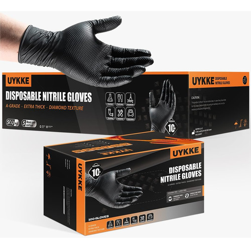 10mil Nitrile Gloves Thick, Industrial Disposable Gloves, He