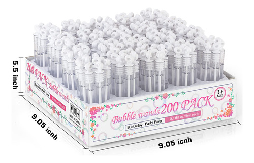 Paquete 200 Mini Varitas Burbujas Palo Blanco Boda Evento Color