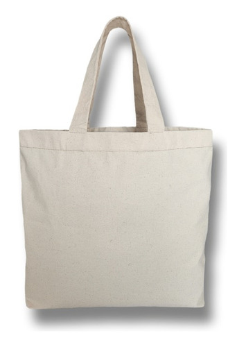 Tote Bag Bolsas Ecológicas Basic En Canvas Beige 37x37x10 Cm