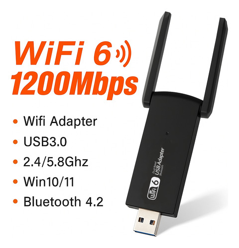 Adaptador Usb 6g Wifi Bluetooth Dual Band Receptor Wireless Rasptech