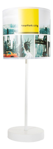 Lámpara De Mesa New York City Blanco E27 De 60w 1 Luz