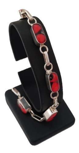 Pulsera Para Mujer Rectangular Huayruro Joya Plata 950